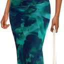 PRETTYGARDEN Womens Summer Wedding Guest Dress 2026 Spring Mesh Sleeveless Bodycon Ruched Floral Holiday Maxi Long Dresses (Medium, Lake Blue Floral)