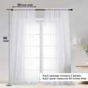 OWENIE Sheer White Curtains, Sheer Curtains 96 inches Long 2 Panels Set, Rod Pocket Voile Fimly Sheer Drapes for Living Room/Bedroom, 2pcs, Each 59" W x 96" L