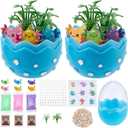WEBEEDY 2 Sets Mini Axolotl Terrarium Kit Cute Animal Terrarium Starter Craft Set Fairy Garden Mini Figurine Desk Pet Tiny World Set for Kawaii Desktop Decor Christmas Birthday Gift