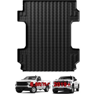 TripleAliners Truck Mat Compatible with 2019-2026 Chevy Silverado 1500 / GMC Sierra 1500 6.6FT Accessories, Truck Bed Mat Heavy Duty Custom Fit All Weather Protection TPE Pickup Liner, Standard Bed