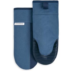 KitchenAid Beacon Two-Tone Non-Slip Oven Mitt Set, Navy/Ink, 5.75"x13", 2 Piece