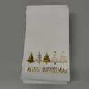Horaldaily 100 Christmas Disposable Paper Decorative Guest Napkins, White Gold Foil Christmas Tree Hand Towel for Party Lunch Dinner Kitchen Bathroom