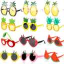 12 Pieces Fruit Eyeglasses Tropical Pineapple Glasses with 12 Styles,Hawaiian Fruit Funny Shape Eyeglasses Pineapple Party Favors for Hawaiian Summer Beach Luau Theme Party Supplies