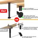 Wlrrcwdttc 4 Pcs Adjustable Height Bed Support Legs for Bed Frame/Bed Center Slat, Metal Adjustable Furniture Legs 7.08-12.2 inch for Bed/Sofa/Cabinet/Couch/Dresser/Table,Heavy Bed Replacement Legs, Black