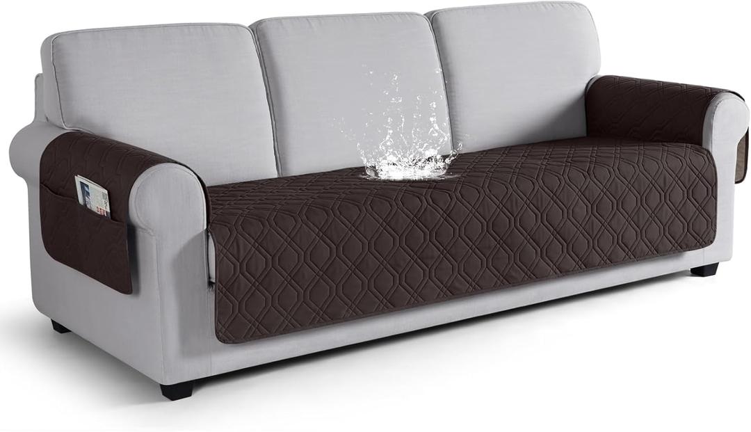 VANSOFY Couch Cover, Waterproof Sofa Covers Washable Slipcover Furniture Protector Couch Seat Covers Non-Slip Couch Cover for Dogs, Pets(Sofa Plus, Chocolate)