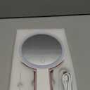 LitBear Travel Makeup Mirror with Lights, Rechargeable Double-Sided 10X/1X Magnifying Mirror, Portable Lighted Beauty Mirror, 3 Color Lighting, Dimmable Touch Screen, Tabletop Handhold Hanging (White) (Rose Gold)