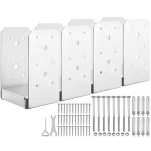 4"x4" Post Base - 4Pcs Stainless Steel Post Anchors & Adjustable Brackets for 4"x4" Lumber