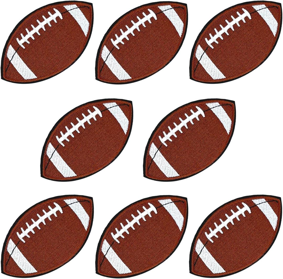 8PCS Football Patches, Iron on Rugby Sew on Patches Embroidered Applique, DIY Patch for T-Shirts, Jackets, caps, Bags (3.3"x1.8")