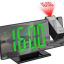 ORIA Projection Alarm Clock, LED Electronic Alarm Clock, 7.8" Mirror Desk Alarm Clock with Temperature, Adjustable Brightness, Snooze Mode for Bedroom, Office