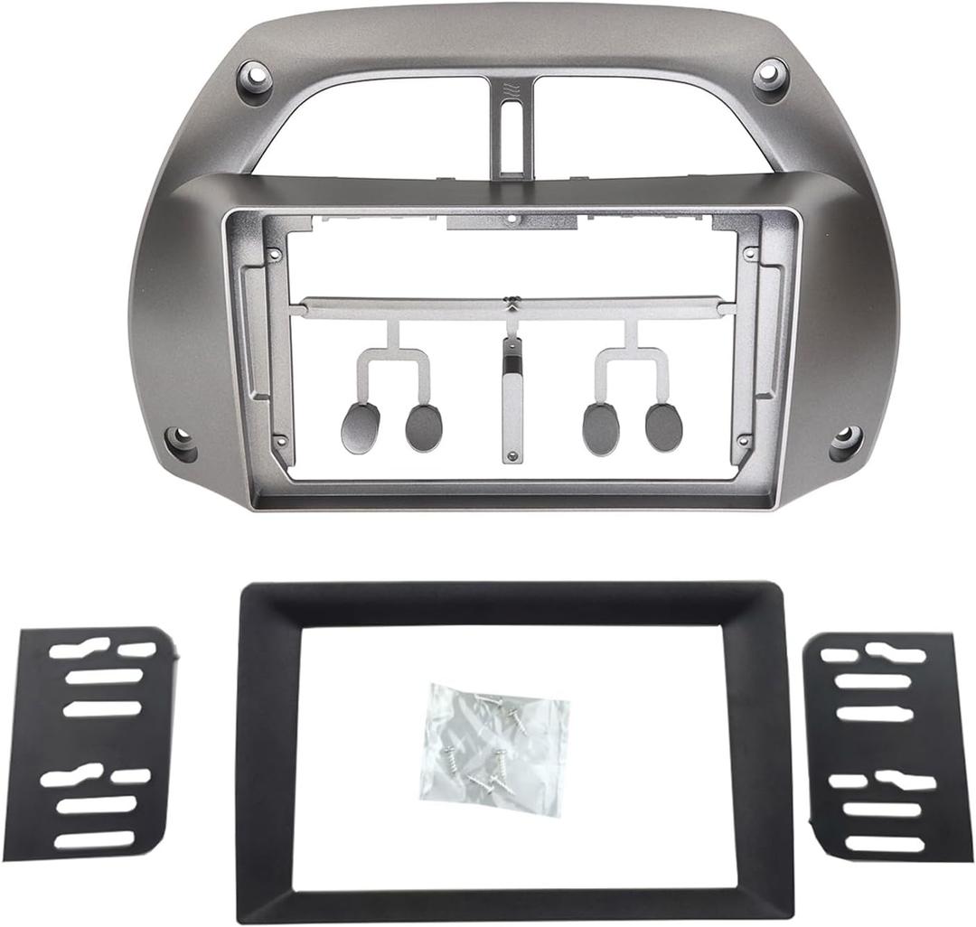 9 Inches + Double Din Radio Dash Trim Kit for Toyota RAV4 2001-2019 Stereo Installation Mount Bezel (2001-2005)
