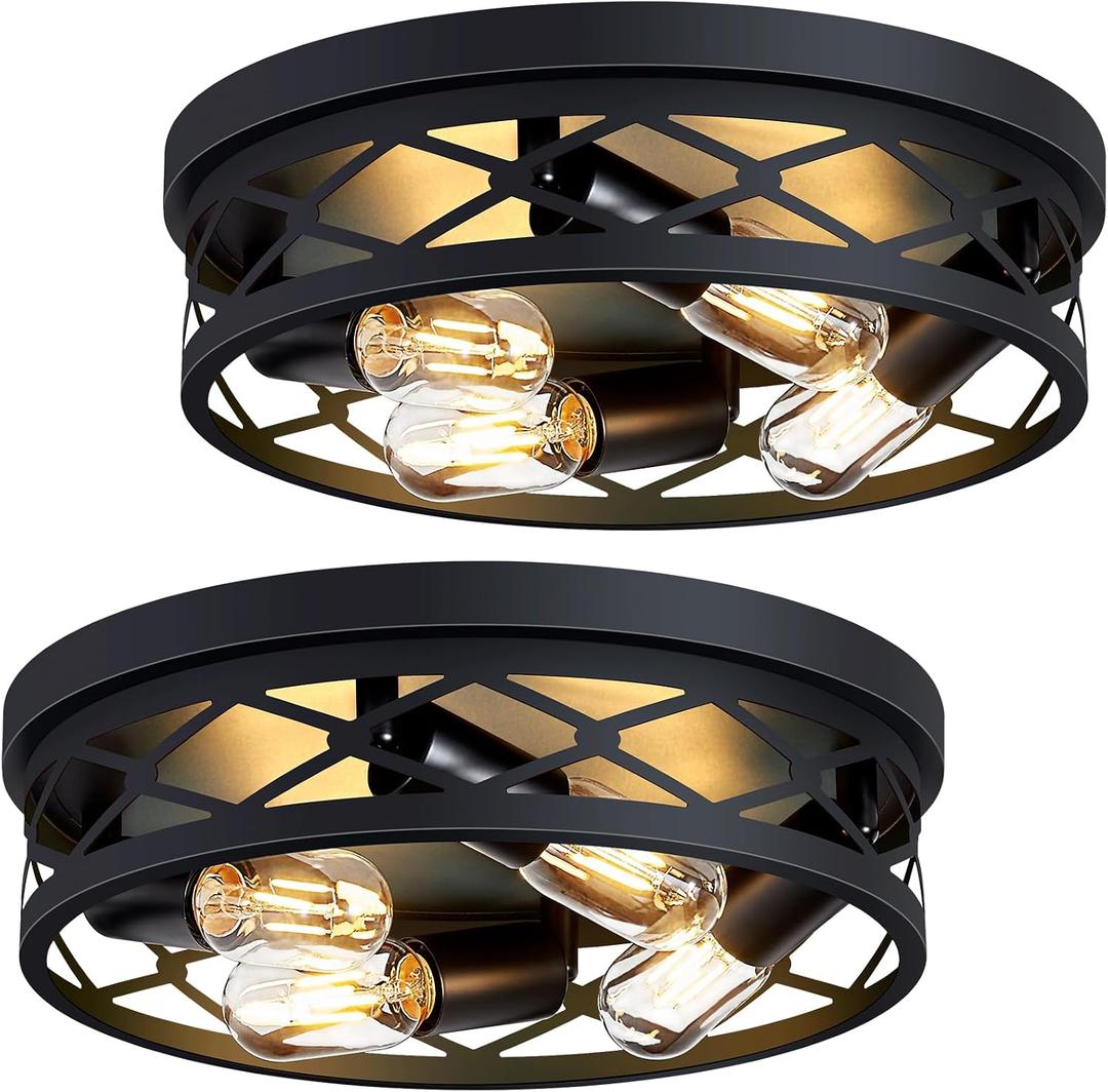 4-Light Farmhouse Ceiling Light Fixture,14 inch Hallway Lighting Fixtures Ceiling,Light Fixtures Ceiling Mount for Kitchen,Entryway,Hall,Bedroom E26 Base