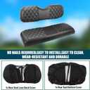 NOKINS Golf Cart RS Diamond Seat Cover for Standard Seat Cushion Aftermarket Back Seat Kit, No Staples Required, Golf Cart Vinyl Replacement Seat Cover Black Stitching