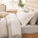PURE ERA Jersey Knit 3pcs Bed Sheet Set 100% T-Shirt Cotton Super Soft Comfy Breathable Fits Mattress Up to 20" Extra Deep Pocket (Solid Off White,Twin XL)