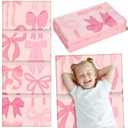Shellwei Vinyl Nap Mat for Kids Preschool Daycare 52 x 20 x 1'' Kids Sleeping Folding Rest Mat for Toddler Boys Girls Baby Classroom Home Travel(Pink Bow)
