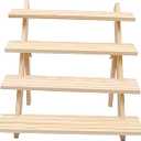 Display Shelves for Vendors 4-Tier Nature Wooden Cupcake Display Stand Farmhouse Rustic Tiered Plant Stand Risers for Display Figures
