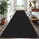 EARTHALL Runner Rug 3x16 Ft Washable Runners for Hallways Extra Long Woven Non Slip Entryway Runner Braided Kitchen Runner Indoor Outdoor Carpet Runners for Hotels, Hall, Stair, Black/Grey