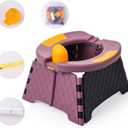 Travel Potty for Toddlers, Portable Potty Chair with Bag & 30 Pouches - Kids Toilet for Car, Camping, Indoor Outdoor - Splash-Proof Design, Easy Clean Training Seat (Purple)