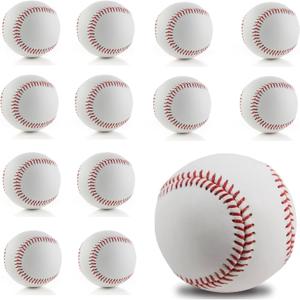 2 Pack Blank Baseballs Solid Cork Core, 9 Inch Baseball Balls Unmarked Autographs Baseball for League Play, Pitching, Hitting, Batting, Fielding, Autograph, Gifts