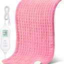 NOWWISH Heating Pad for Back Pain & Cramps Relief, Moist Heat Pad for Neck & Shoulder, Auto Shut Off, Machine Washable, Gifts for Women, 17"x33" Pink