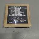 2 x No Bitchin' Rustic Wooden Tabletop Decor Sign - Farmhouse Wooden Kitchen Quotes Box Sign - Funny Mom Gift