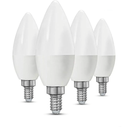 CTKcom 5W E14 Base LED Candelabra Bulbs(4 Pack)- C37 Daylight White 6000K LED Candle Light Bulb,Ceiling Fan Lights,Decorative Bulb,550LM,UL-Listed,AC 85-265V