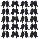 20 PCS 8 Inch Cheer Hair Bows Large Cheerleading Big Hair Bows with Ponytail Holder Hand-made Grosgrain Ribbon Hair Accessories for Teen Girls(Black)