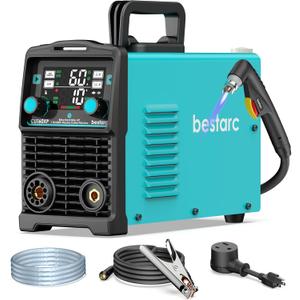 bestarc Pilot Arc Plasma Cutter, [Blow Back][Large LED][Air Sensor] 60A Non-HF Plasma Cutter Machine 110V/220V Dual Voltage, 5/8" Clean Cut 4/5" Max Cut, Post Flow, 2T/4T for Beginners DIY