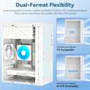High Airflow Micro ATX PC Case - Support MATX, Mini-ITX, Slim With USB2.0x2 I/O Port, White Without Fans
