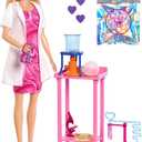 Barbie Scientist Doll and Accessories with Blonde Fashion Doll, Lab Table, Microscope, & Color-Change Beaker & Petri Dish Accessories