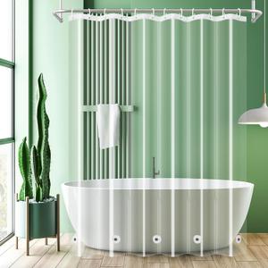 UFRIDAY Clear Short Shower Curtain Liner 72 x 66 inch,Peva Plastic Shower Liner with 5 Magnets and Hooks Shower Curtain for Bathroom or Bath Window