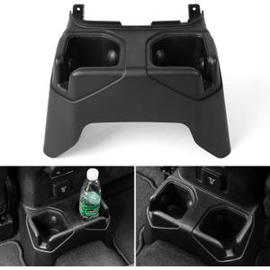 Rear Cup Holder Fit for 2018-2025 Jeep Wrangler JL & Gladiator JT, Rear Console Mounted Drink Holders Rear Seat Storage Organizer