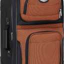 Travel Select Amsterdam Softside Expandable Luggage with Rolling Wheels, Orange, 21-Inch Carry-on