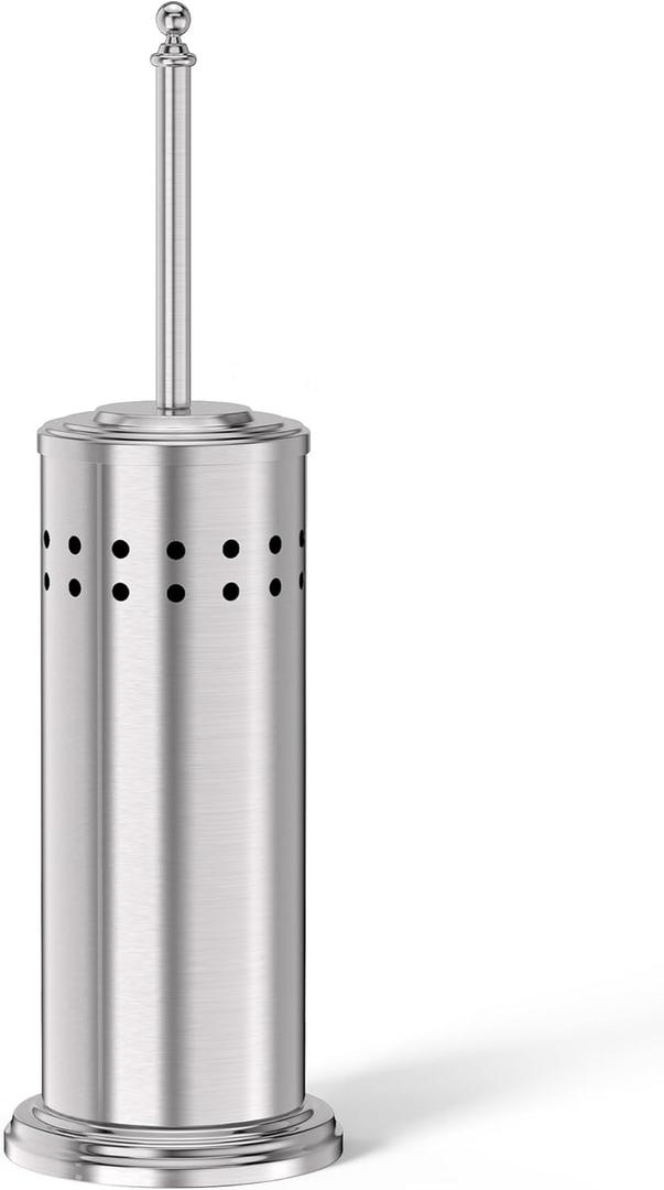 DOWRY Anti-Hand Off Toilet Plunger with Holder for Bathroom, Powerful Efficient Force Suction Cup, Heavy Duty, Deep Cleaning, Nickel