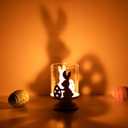 Sziqiqi Pillar Candle Holders for Easter - Bunny Decorations for Tealights Rabbit Candle Holder for Table Centerpieces Distressed White Easter Gifts for Family Party Events