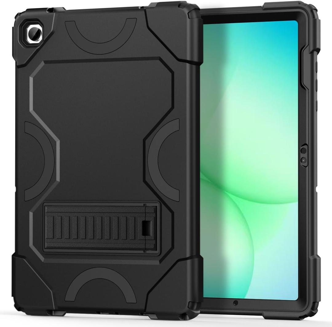 Case for Samsung Galaxy Tab A11 Plus 2026/ Tab A9 Plus 2023 11 inch, Military Grade Shockproof Protective Cover with Built-in Kickstand for A11+/ A9+ 11" Tablet, Black