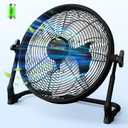 14" Portable Battery Operated Fan, Rechargeable Floor Fan, Hi-Velocity Cordless Camping Fan, USB Phone Charge, 12-60H Runtime, Quiet, Wireless, For Gym Shed Travel Home Outdoor Garage Tent Car Barn