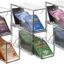 Transparent Tea Bag Storage Box, 6 PCS Large Bag with Lid, 6×2.3×3.3'' Single-Layer Thickened Drawer, Suitable for Cabinets, Kitchen