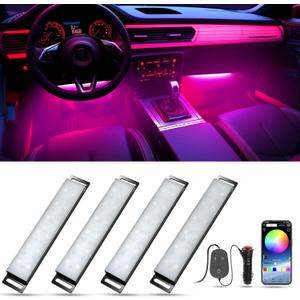 Honalia Car Lights Interior, LED Lights for Car Interior with APP Control, Truck Inside Lights with DIY Mode and Music Mode, Ambient Lighting for Men, DC 12V (4-Lines Cigarette Lighter)