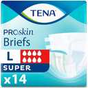 TENA Proskin Super Absorbency Incontinence Adult Diapers, Unisex, L, 14 ct | Designed with flexible stretch sides, these adult diapers can be easily fastened or pulled up and down like regular underwear