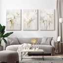 Neutral Wall Art Abstract Floral Canvas Pictures Beige Flower Wall Decor Modern Painting Minimalist Poster Abstract Botanical Prints White Artwork for Bedroom Living Room 16x24x3 Inch Ready to Hang, 16"x24" Wrapped Canvas