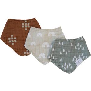 Mebie Baby Muslin Cotton Bib, 3 pack, Baby Bib Set for Burp, Spit Up, Drool, Bandana Bibs for Baby Boy or Baby Girl