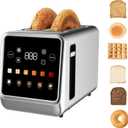 Touch Screen Toaster with LCD Display 2 Slice Stainless Steel Digital Timer Toasters 6 Bread Types& 6 Shade Settings Smart Extra Wide Slots Tostadora With Bagel Cancel,Defrost Functions