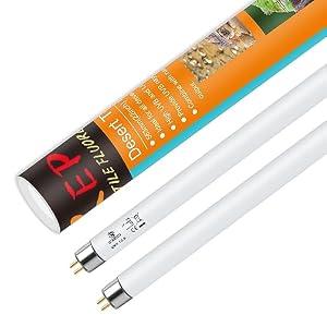 REPTI HOME T5 UVB Reptile Light 24W 10.0, UVA UVB Light Bulb for Reptiles, 2 Pack Reptile UVB Lamp Tube for Bearded Dragon