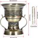 JUXYES Vintage Incense Burner Holder with Ash Catchers and Tongs, Metal Censer Antique Charcoal insencents Burner Zinc Alloy Spiritual Aromatherapy Yoga Meditation Retro Home Decoration
