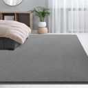 Large Area Rugs for Living Room Bedroom, 6x9 Feet Grey Rug, Minimalist Modern Shag Rug, Soft Thick Comfy Memory Foam Indoor Carpet, Non-Slip Washable Rug for Boys Girls Dorm Nursery Room Home Decor