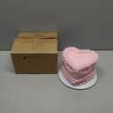 Remerry 6 Inch Pink Bow Fake Cake Coquettish Birthday Fake Cake Decor Wedding Dessert Props Reusable Artificial Heart Dessert for Props Women Birthday Gift Anniversary Party Decor
