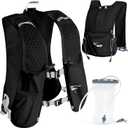 Hydration Backpack for Women Men, Lightweight Running Vest with 1.5L Water Bladder, Breathable Water Backpack for Hiking Running Cycling Climbing-White/Black