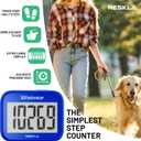 3D Pedometer for Walking, Simple Step Counter with Large Digital Display, Step Tracker with Removable Clip Lanyard, Accurately Track Steps for Men Women Kids Adults Seniors