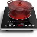 Single Burner Electric Cooktop 1800W - 110V Electric Stove Top Burner Portable Stove with Touch Control 9 Power Level - Induction Cooktop with Child Safety Lock Timer for Home Camping
