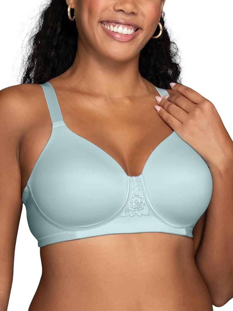 Vanity Fair Women's Full Figure Beauty Back Smoothing Bra, 4 Way Stretch Fabric, Lightly Lined Cups Up to H (38D, Wirefree - Talisman Blue) Vanity Fair Women's Full Figure Beauty Back Smoothing Bra, 4 Way Stretch Fabric, Lightly Lined Cups Up to H (38D, Wirefree - Talisman Blue)